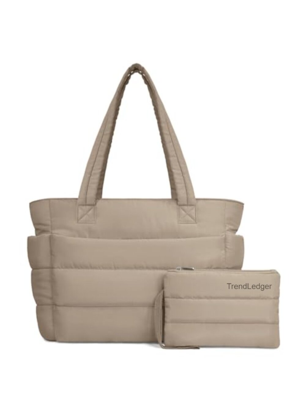 Puffer Tote Bag Lightweight Quilted Shoulder Bag with Compartments